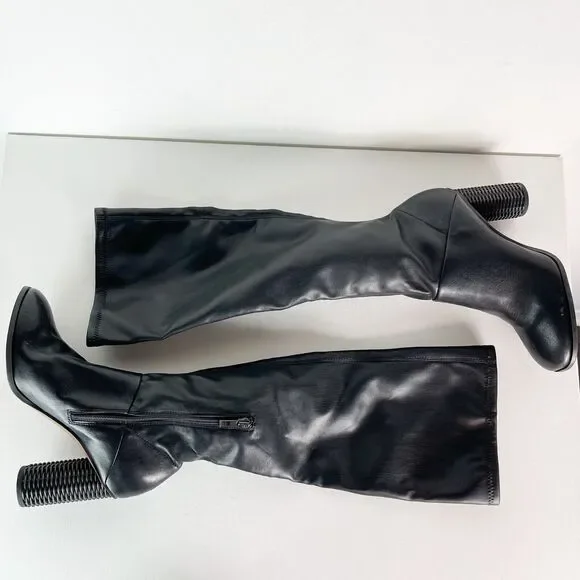 Franco Sarto NWOB Women's Cindy Vintage Nostalgia Faux Leather Black Boots 8.5 - Picture 8 of 12